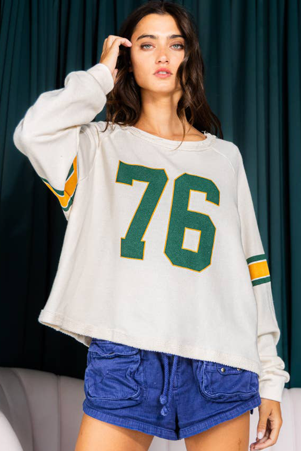 Vintage 76 Graphic Raglan Long Sleeve Sporty Tee