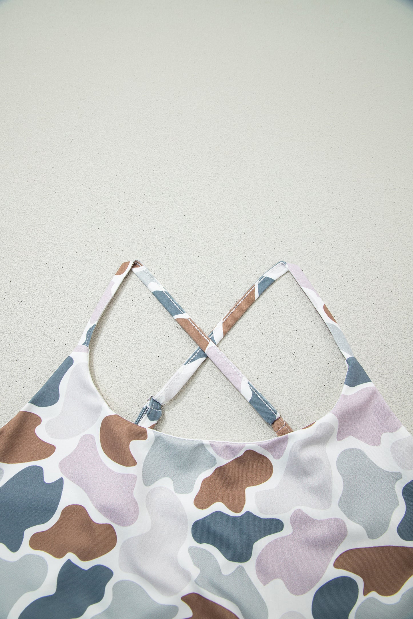 Camo Print Crop Tank and Shorts Set Athleisure Outfit