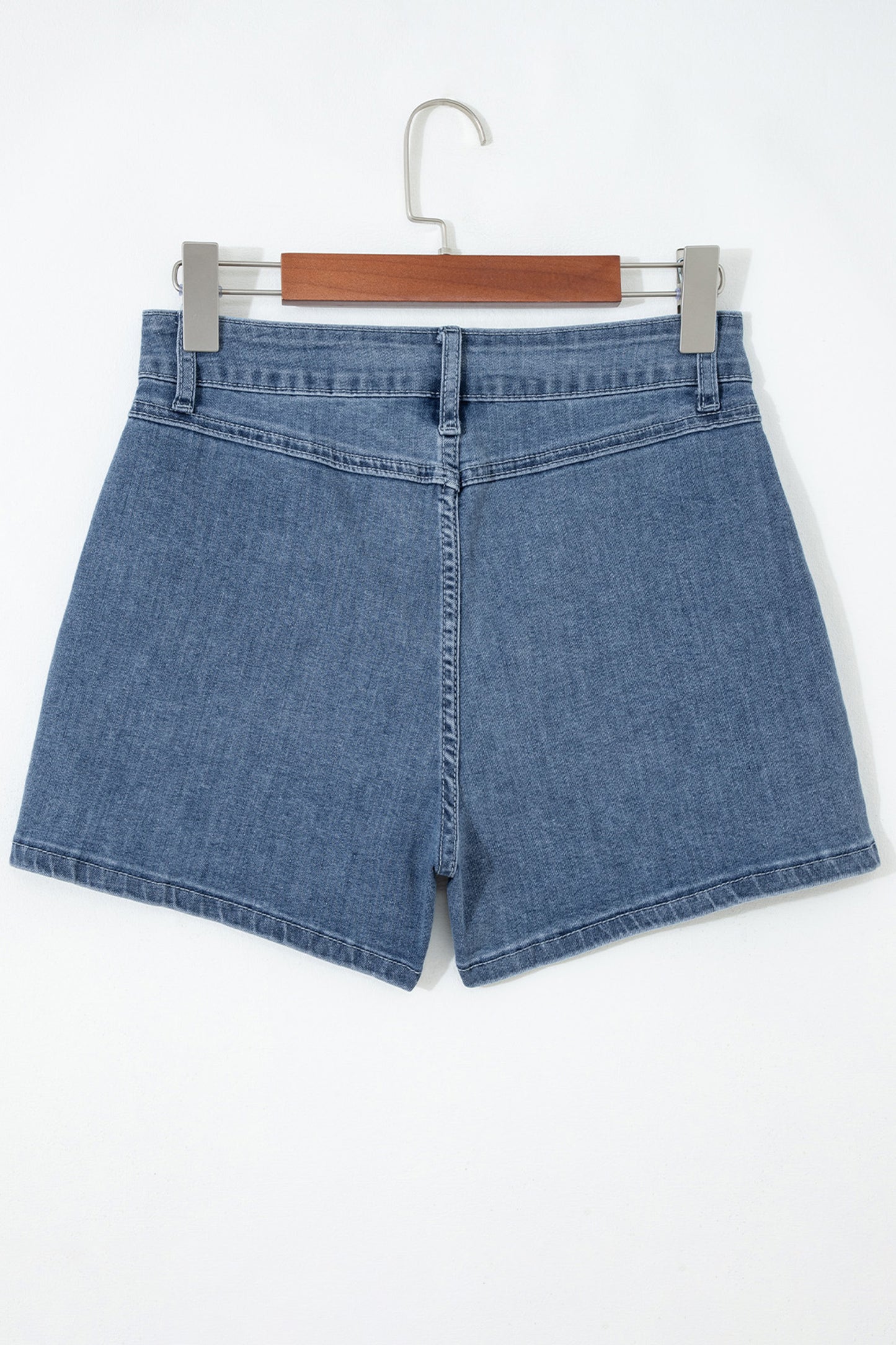 High Waist Flap Pocket Denim Shorts