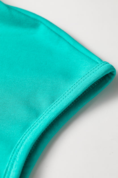 Sea Green Polo Collar T Shirt Dress Casual Shift Style