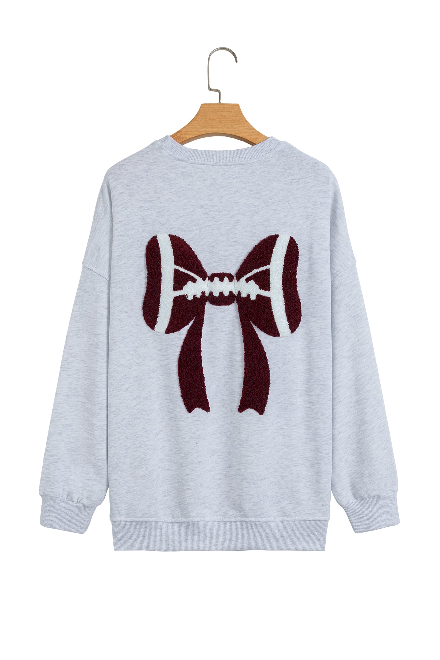 Chenille Bow Embroidered Game Day Oversized Sweatshirt