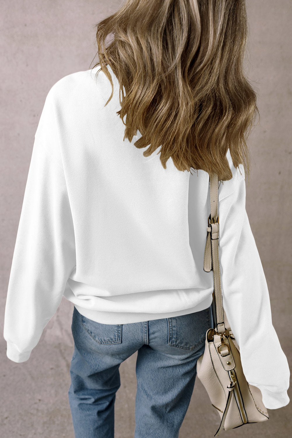 White Chenille Game Day Football Pullover Sweatshirt Women