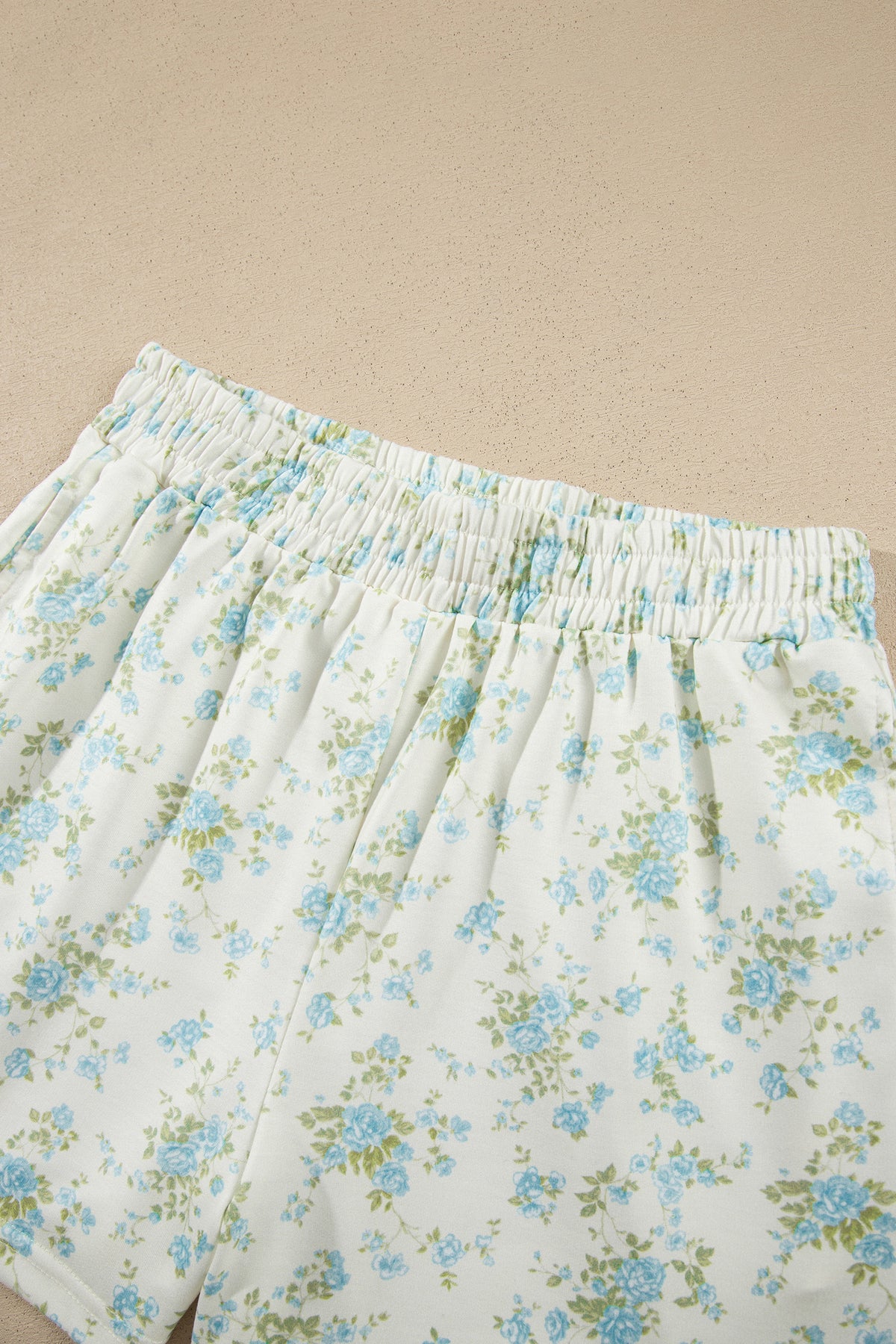 Floral Short Sleeve Lounge Set Women Pocket Shorts Set