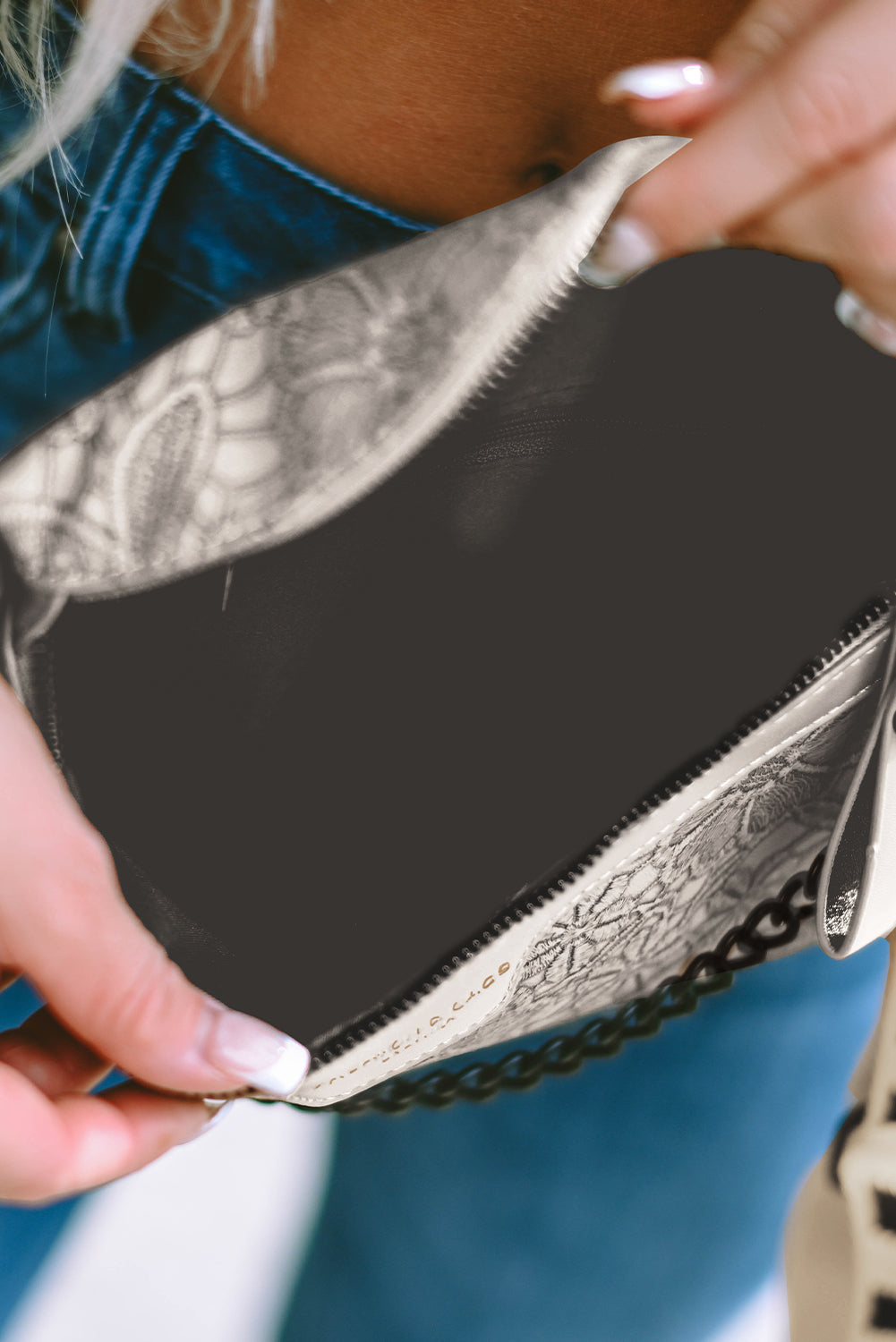 Black Crossbody Belt Bag with Contrast Strap and Coin Purse