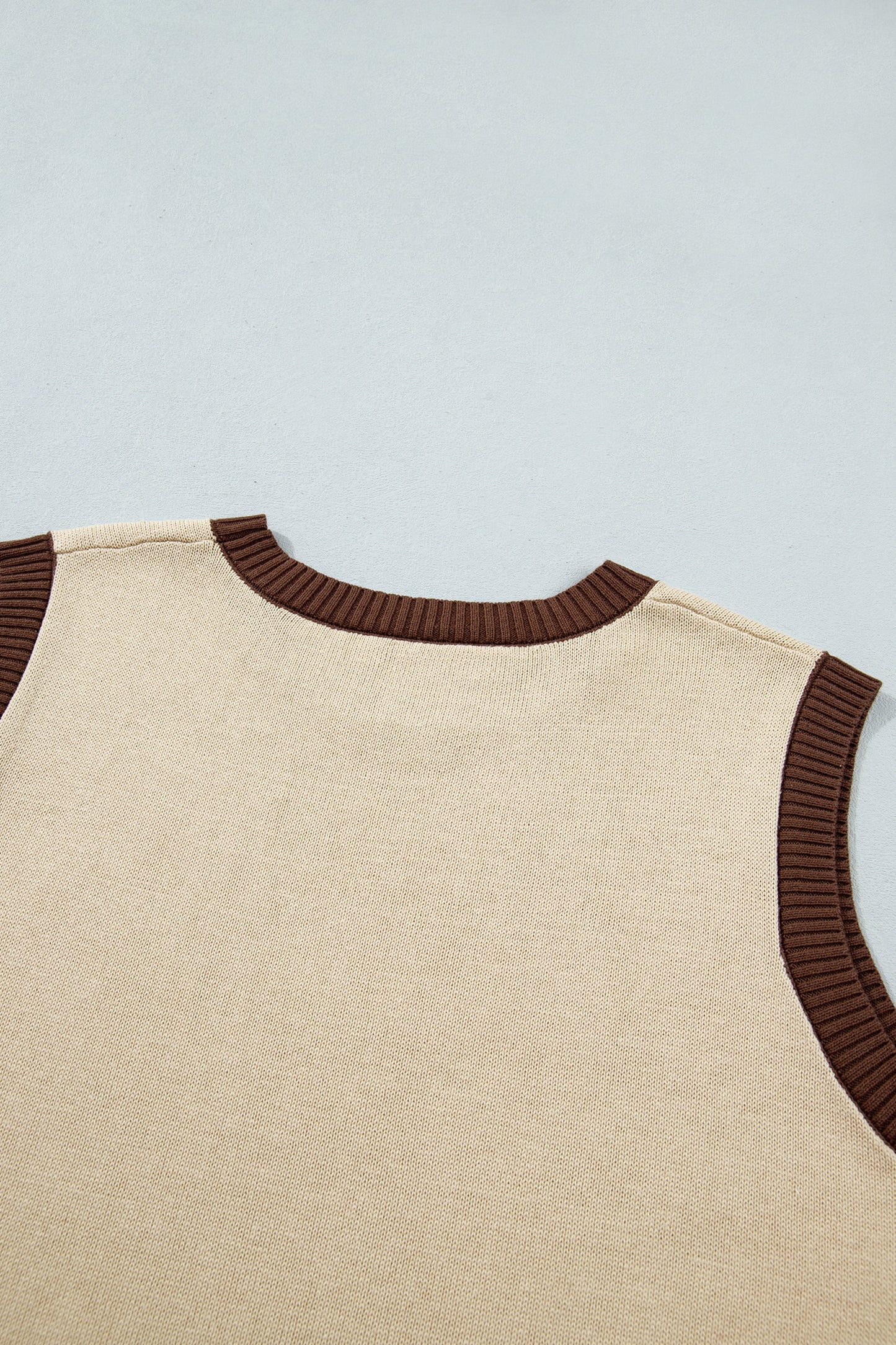 Khaki Western Cowboy Horse Print Knit Sweater Vest
