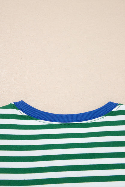 Striped Two Piece Lounge Set Womens Tee and Shorts