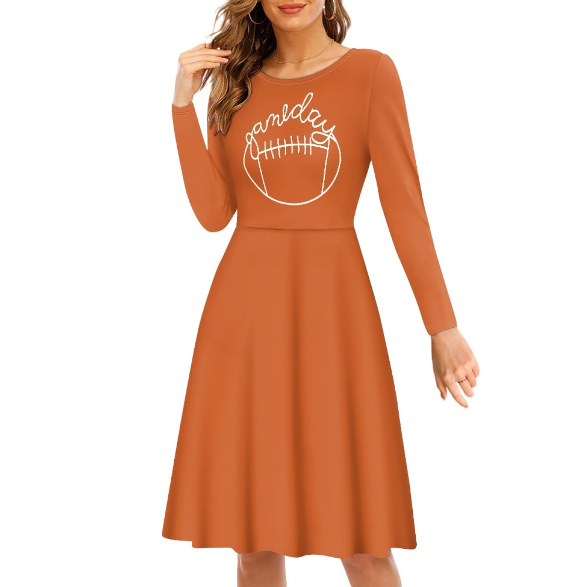 Orange Women's Rugby Casual Dress