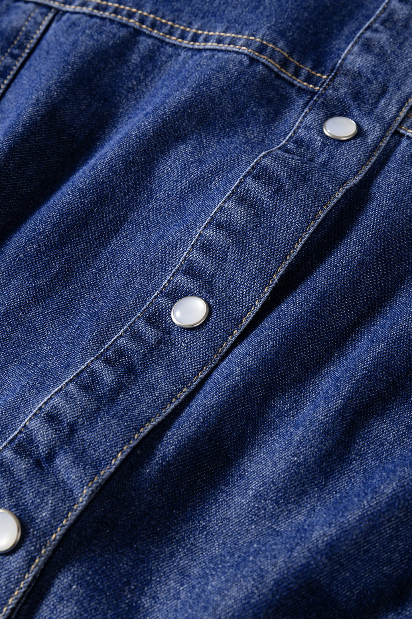 Ashleigh Blue Denim Shirt Collar Long Sleeve Flared Dress
