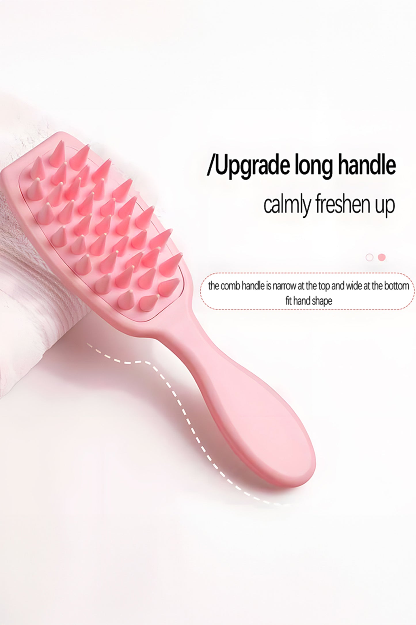 Silicone Scalp Massager Hair Brush Detangling Pink