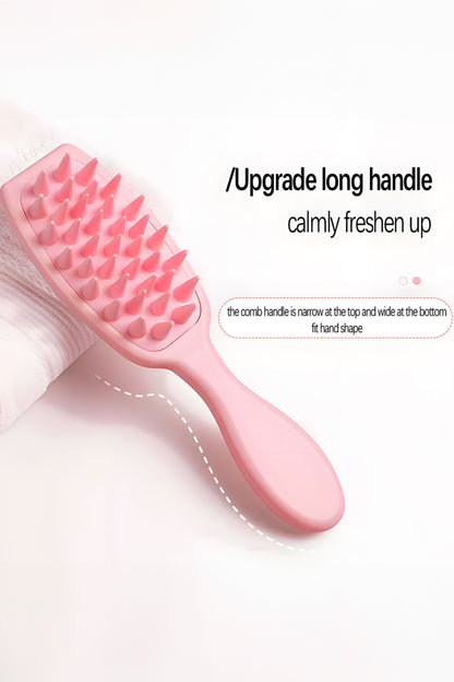 Silicone Scalp Massager Hair Brush Detangling Pink
