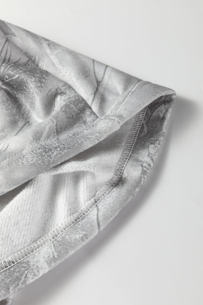 Gray Plus Size Camo Oversized Hoodie Sweatshirt