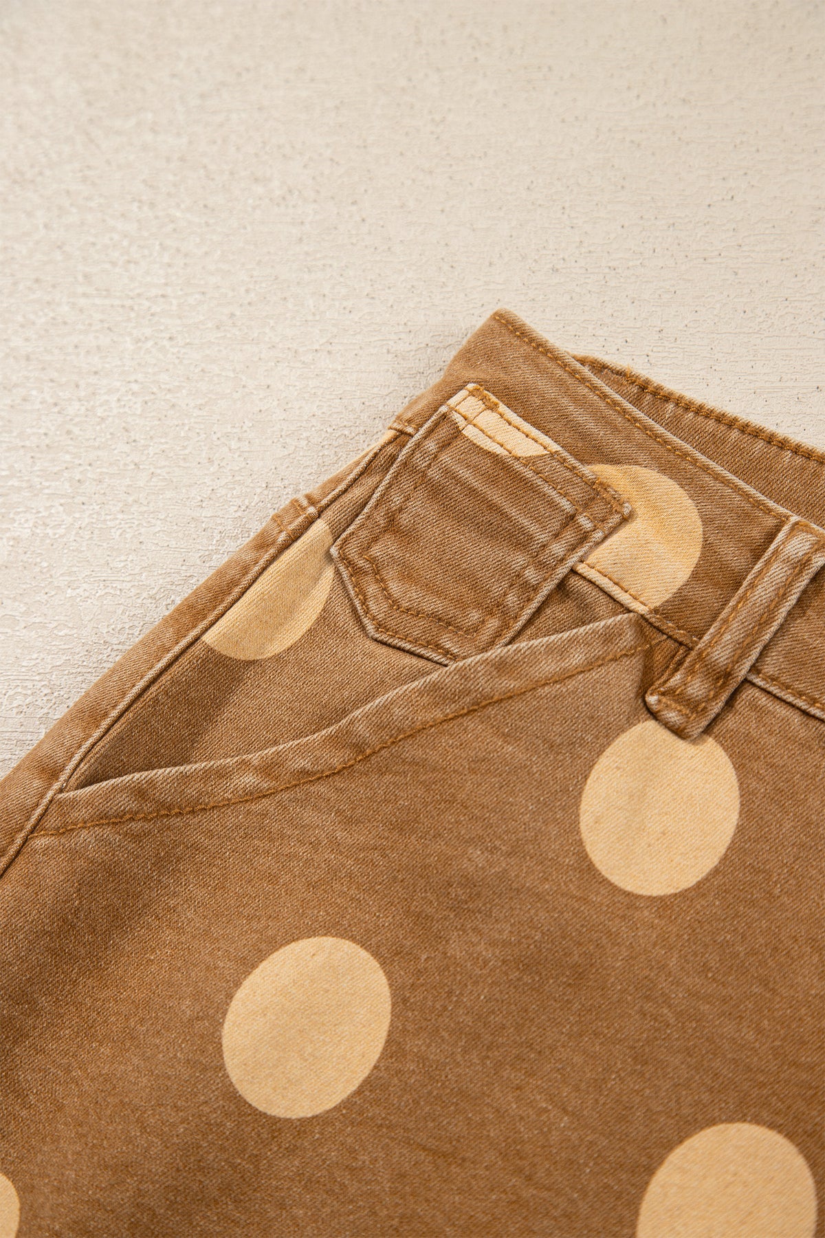 Women's Polka Dot Cuffed Wide Leg Jeans