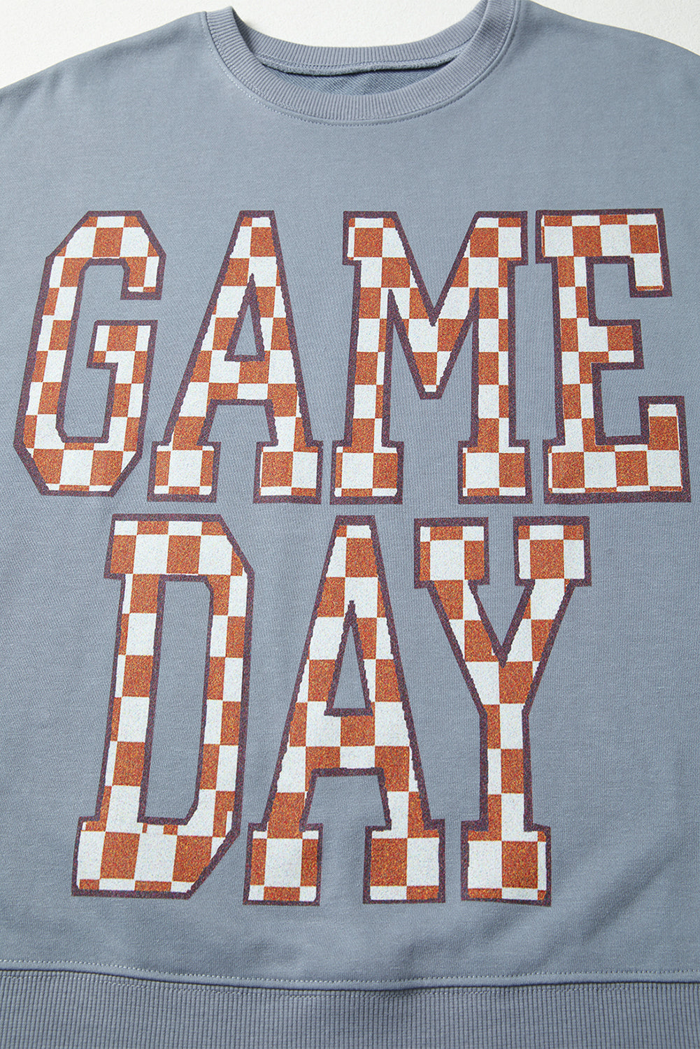 Game Day Checkered Graphic Oversized Crewneck Sweatshirt