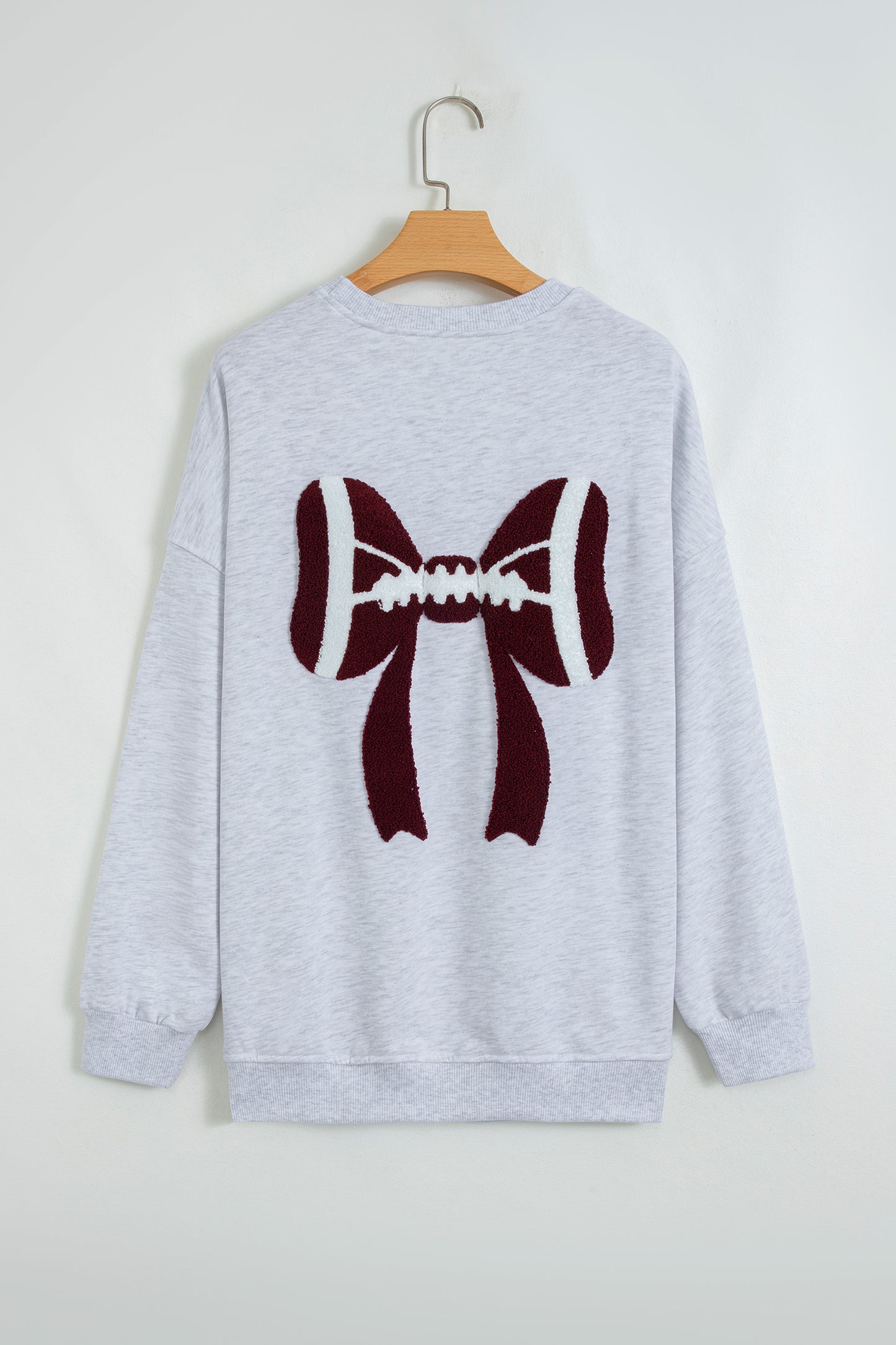Chenille Bow Embroidered Game Day Oversized Sweatshirt