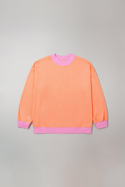 Contrast Trim Relaxed Fit Plus Size Sweatshirt