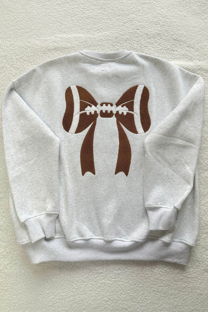 Chenille Bow Embroidered Game Day Oversized Sweatshirt
