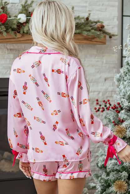 Print Silky 2pcs Christmas Pajama Set