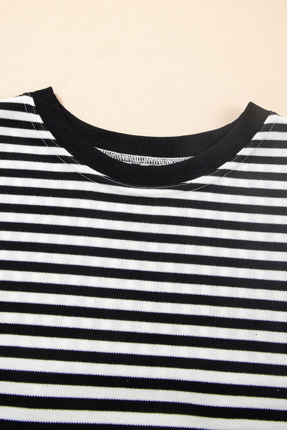 Red Stripe Bow Cutout Back Drop Shoulder Loose Tee