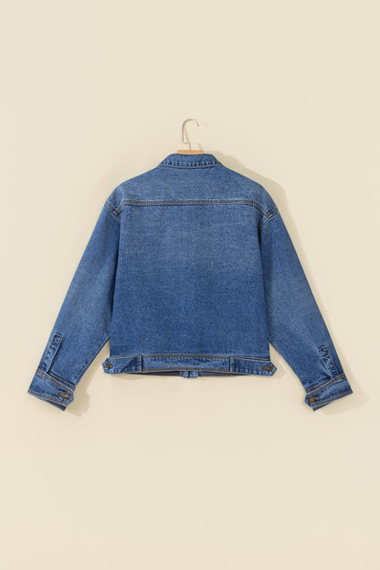 Sail Blue Vintage Wash Western Shift Denim Jacket