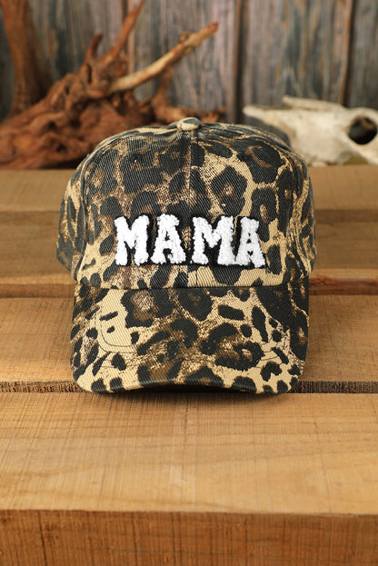 MAMA Leopard Embroidered Baseball Cap for Women