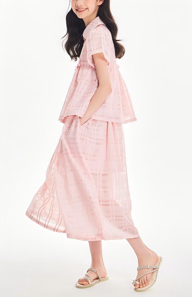 Girls Pink Bow Polo Shirt or Wide Leg Pants