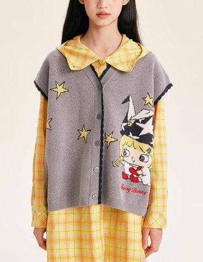Girls Yellow Plaid Long Sleeve Loose Fit Shirt