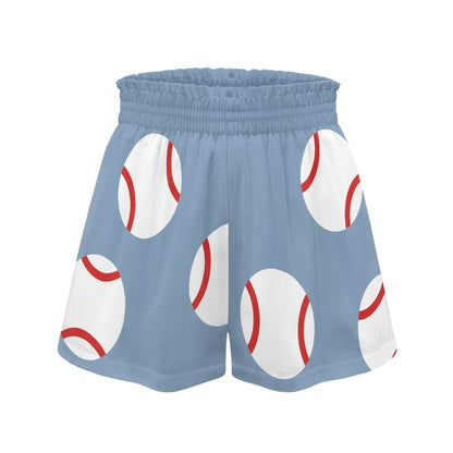 Women's Baseball Casual Shorts with Pockets Blue