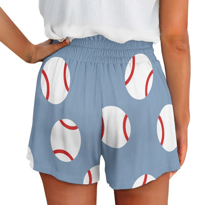 Women's Baseball Casual Shorts with Pockets Blue