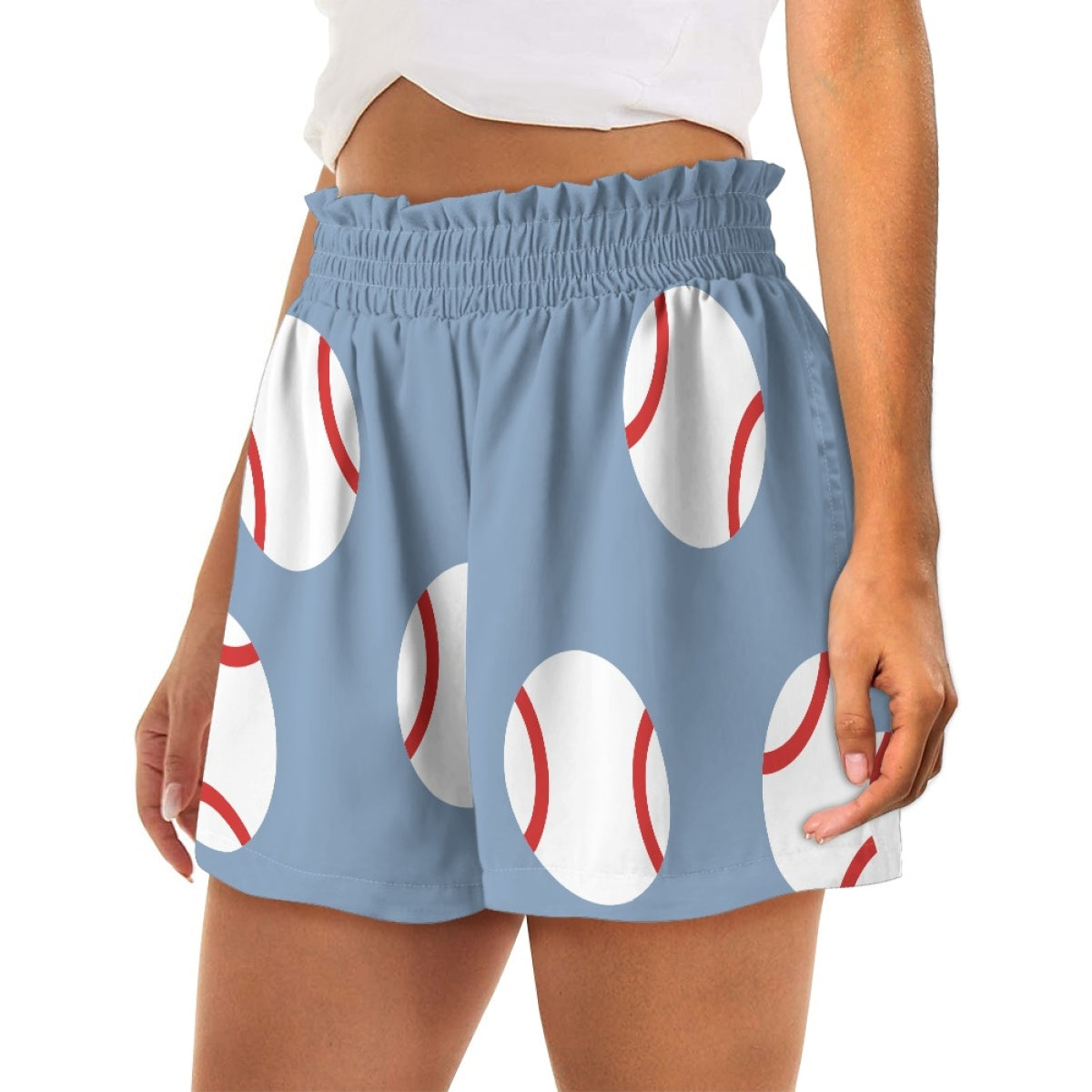 Women's Baseball Casual Shorts with Pockets Blue