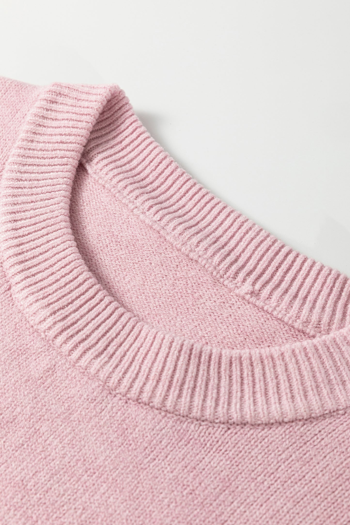 Valentine Pink Love Script Corded Knit Sweater