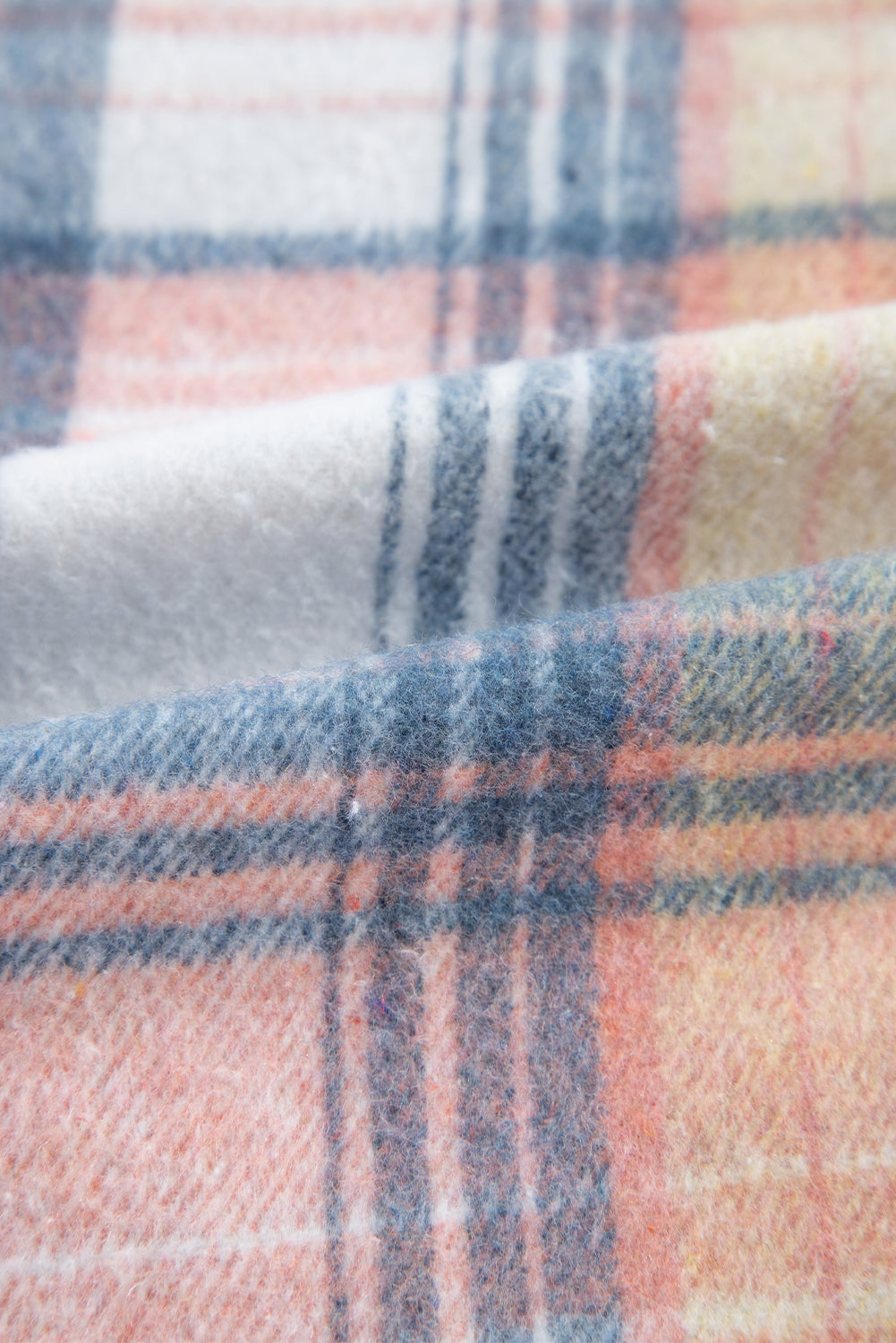 Light Pink Plaid Corduroy Patchwork Pocket Shacket