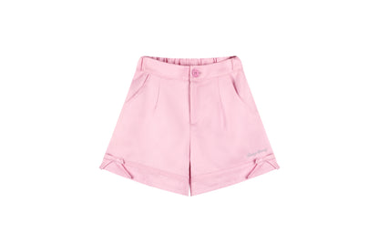 Girls Pink Bow Detail Elegant Casual Summer Shorts