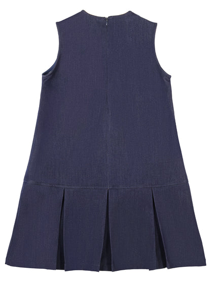Sleeveless A-Line Dress with Bow Detail for Girls