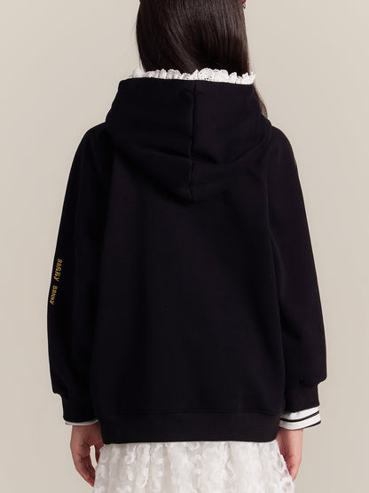 Girls Hooded Sweatshirt Loose Casual Pullover Top