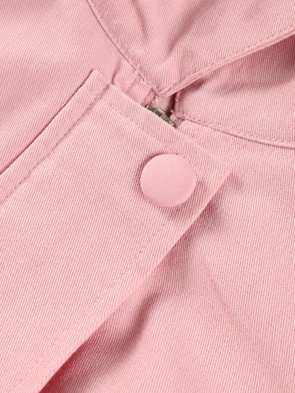 Girls Pink Princess Style Jacket Casual Shirt Coat