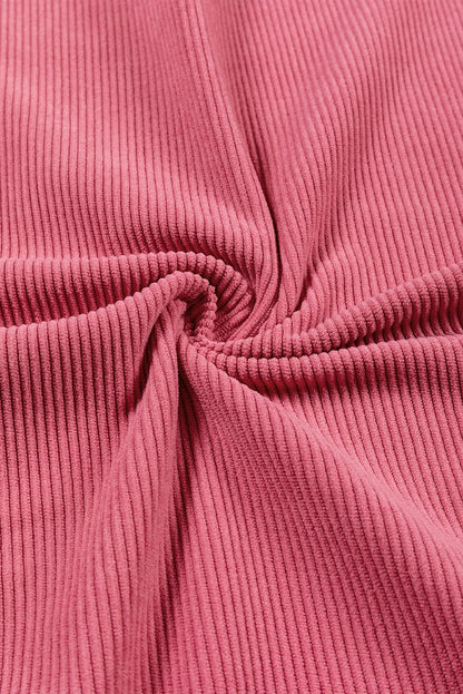 LOVE Heart Print Ribbed Corduroy Oversized Sweatshirt