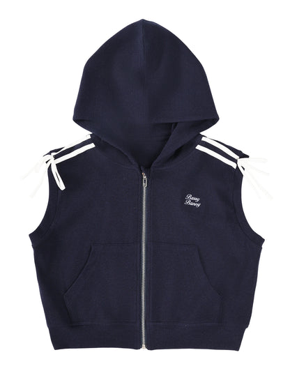 Kids  Sporty Sleeveless Zip Up Hoodie Vest