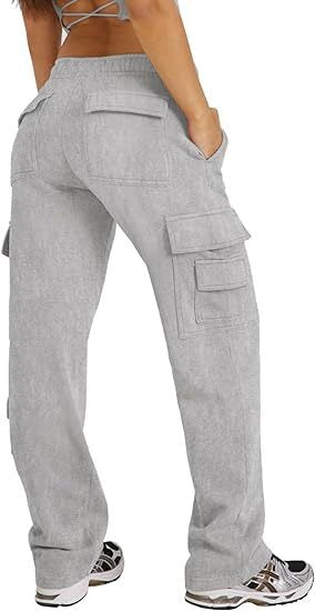 High Waist Y2K Multi-Pocket Cargo Sweatpants
