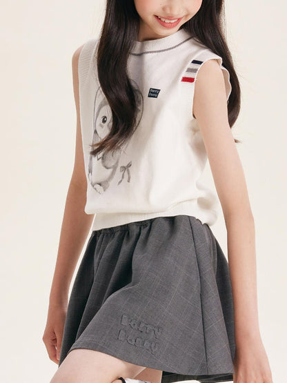 Women's Cute Cartoon Knit Vest Sleeveless Pullover Top