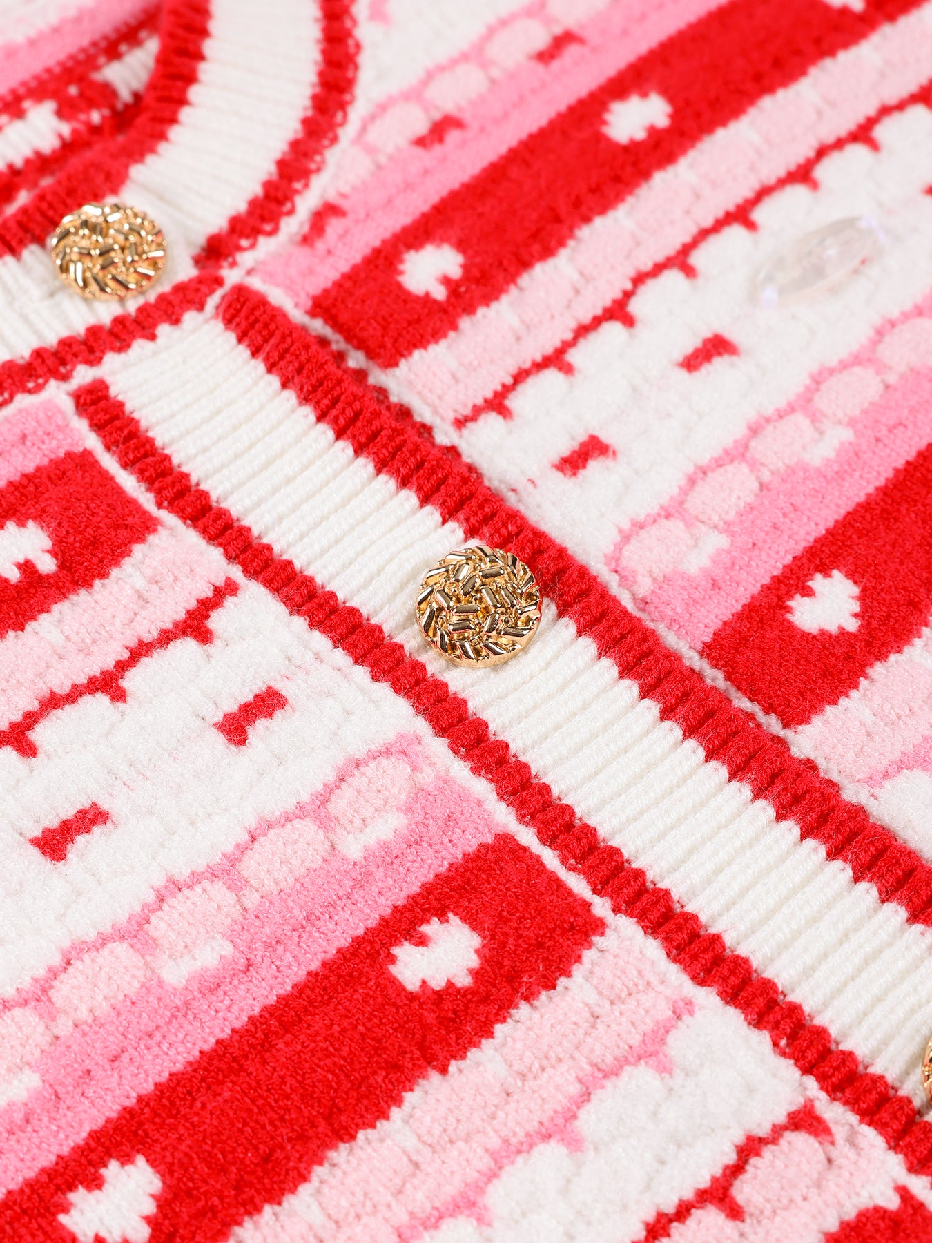 Girls' Striped Knit Button-Front Cardigan Sweater