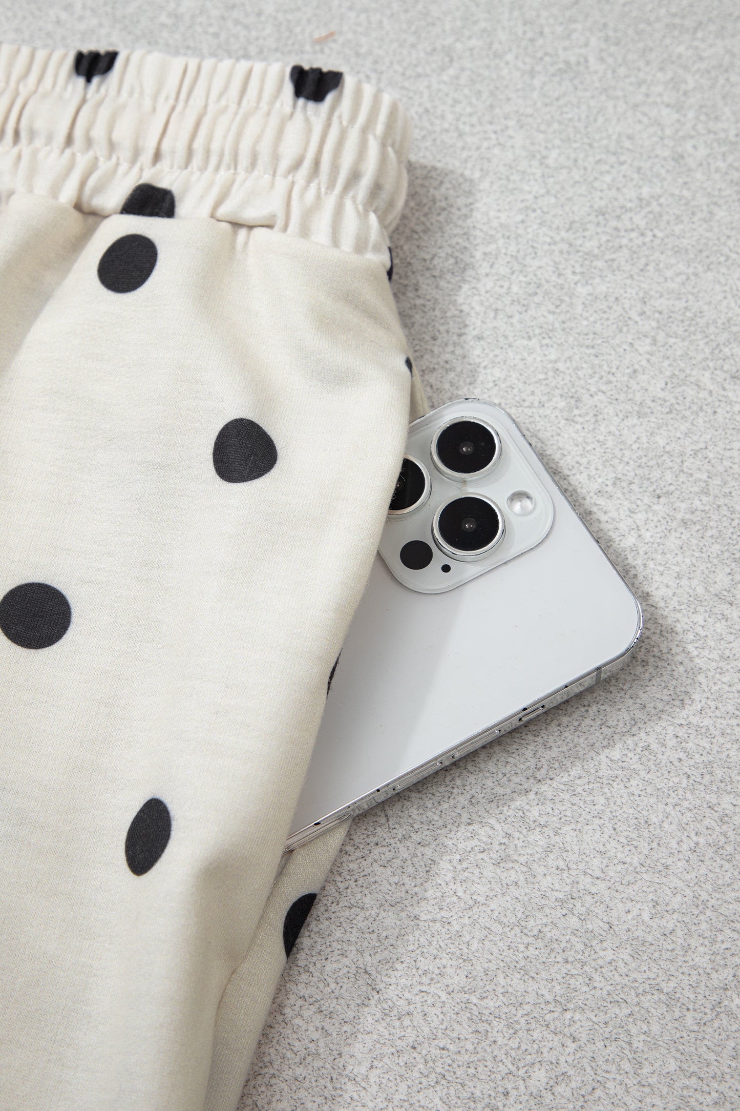 Polka Dot Puff Sleeve Wide Leg Two Piece Pants Set