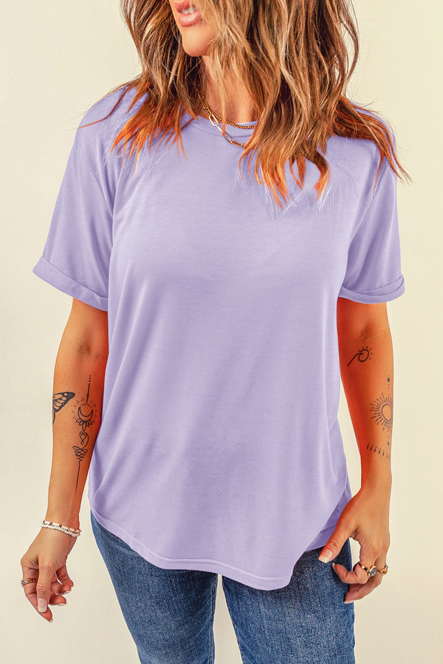 White Casual Crew Neck Short Sleeve Basic Tee