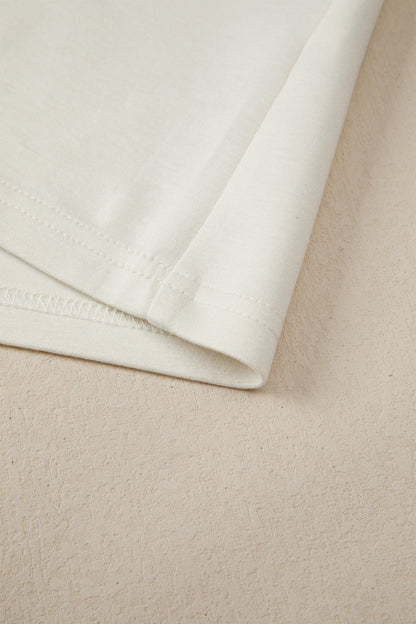 Leopard Patchwork Henley Button Short Sleeve Top