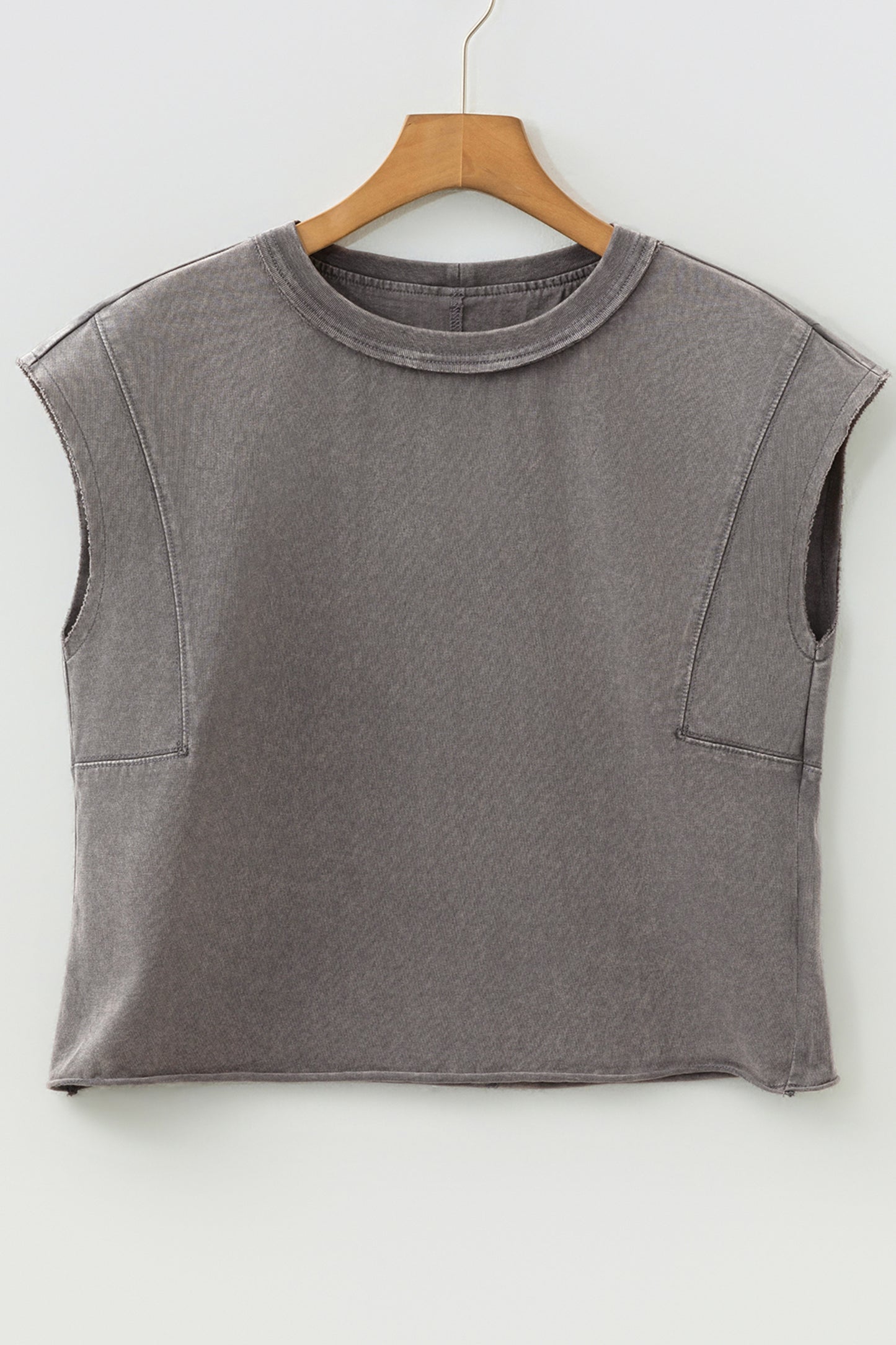 Medium Grey Mineral Wash Boxy Cotton Tank Top