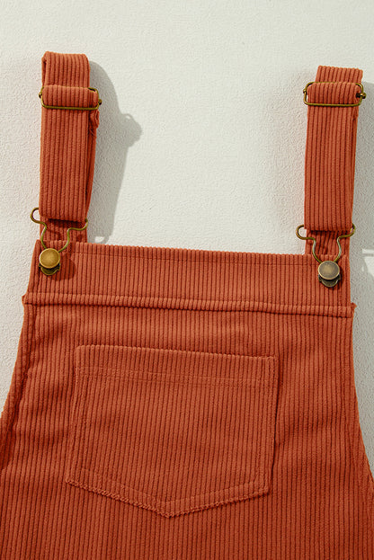 Sleeveless Corduroy Jumper Dress with Utility Pockets