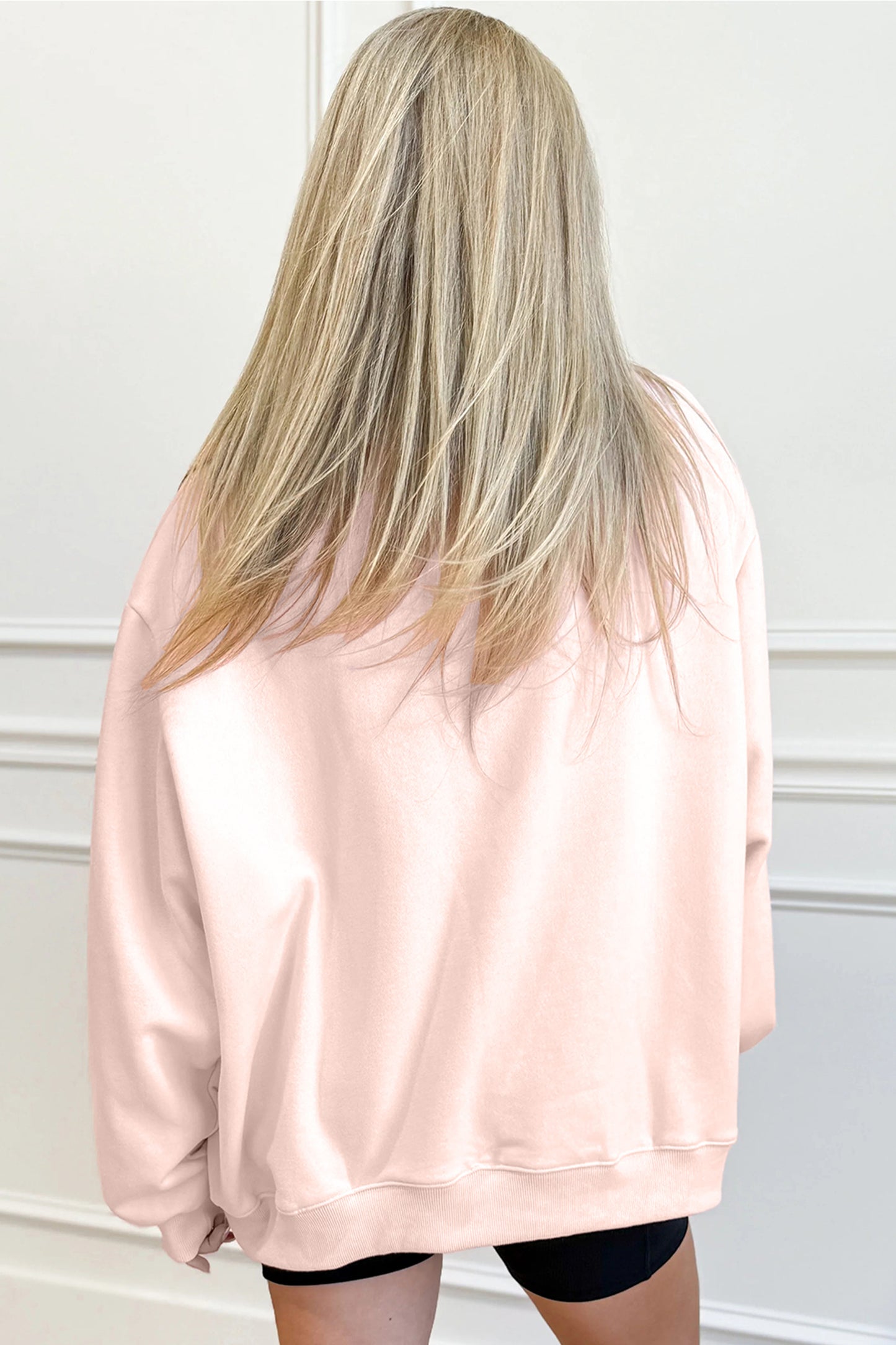 Pink Easter Bunny Chenille Patch Sweatshirt
