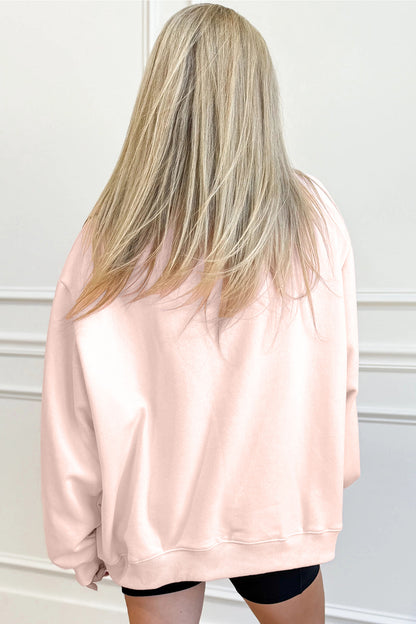 Pink Easter Bunny Chenille Patch Sweatshirt