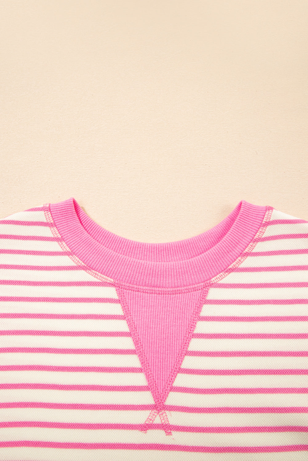 Green Striped Ruffle Sleeve Contrast Casual Top