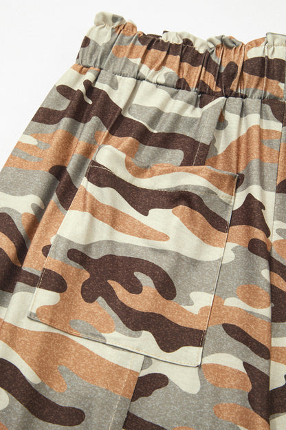 Camo Print Drawstring Elastic Waist Jogger Pants