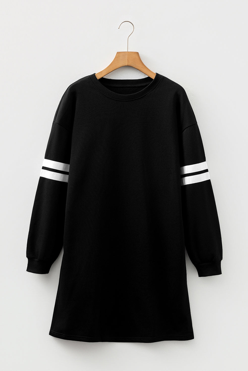 Customizable Varsity Stripe Sleeve Sweatshirt Dress Game Day